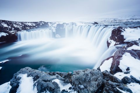 Godafoss in IJsland met lange sluitertijd